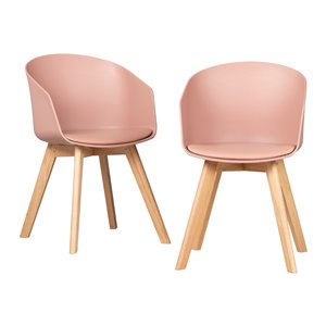 Ensemble de 2 chaises de salle à manger Flam de South Shore, rose