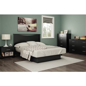 Lit plateforme grand format avec tiroirs Gramercy de South Shore Furniture, noir solide
