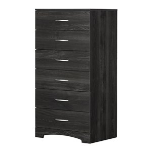 South Shore Furniture Step One 6-Drawer Lingerie Chest - Gray Oak