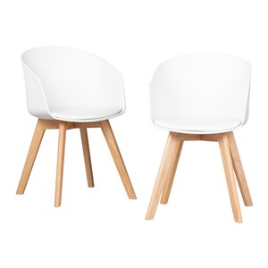 Ensemble de 2 chaises de salle à manger Flam de South Shore, blanc