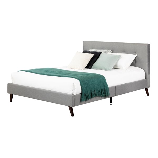 South Shore Furniture Fusion Complete Upholstered Queen Bed - Medium Gray