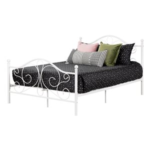 Lit double de métal plateforme complet Summer Breeze de South Shore Furniture, blanc