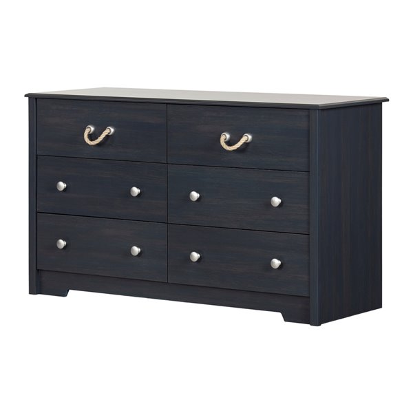 Commode double 6 tiroirs Navali de South Shore Furniture bleuet