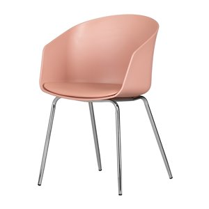 Chaise avec base en métal Flam de South Shore, rose et argent