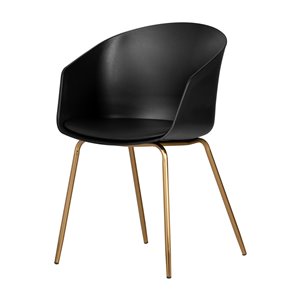 South Shore Flam Arm Chair with Metal Legs - Black and Gold