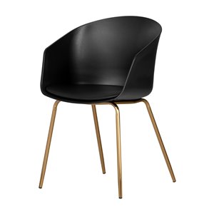 Chaise avec base en métal Flam de South Shore, noir et doré
