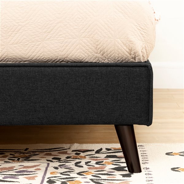South Shore Furniture Sazena Upholstered Complete Queen Bed - Charcoal Gray