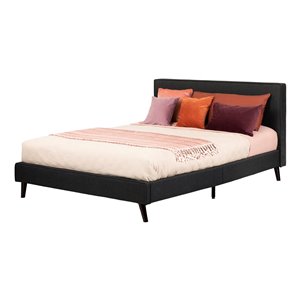 South Shore Furniture Sazena Upholstered Complete Queen Bed - Charcoal Gray