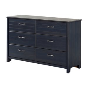 South Shore Furniture Asten 6-Drawer Double Dresser - Blueberry