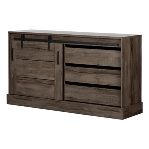 Buffet avec rangement Harma de South Shore, chêne automnal