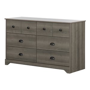 Commode double 6 tiroirs Volken de South Shore, érable cendré