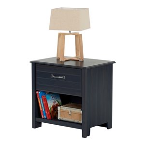 South Shore Furniture Asten 1-Drawer Nightstand - Blueberry
