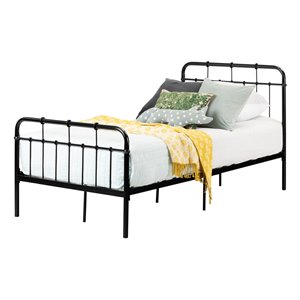 South Shore Furniture Cotton Candy Metal Complete Twin Bed - Black