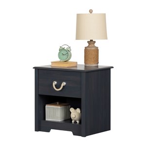 South Shore Furniture Navali 1-Drawer Nightstand - Blueberry