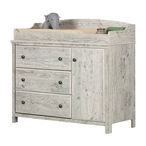 Table à langer autoportante avec pourtour Cotton Candy de South Shore, 45,75 po, pin bord de mer
