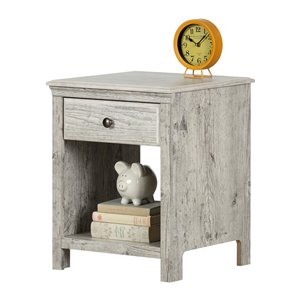 Table de chevet 1 tiroir Cotton Candy de South Shore, pin bord de mer