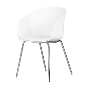 South Shore Flam Arm Chair with Metal Legs - White and Silver