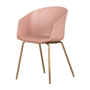 Chaise avec base en métal Flam de South Shore, rose et doré