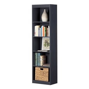 South Shore Furniture Axess 5-Shelf Composite Narrow Bookcase - Blueberry