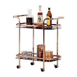 South Shore Furniture Maliza Bar Cart - Black and Glod