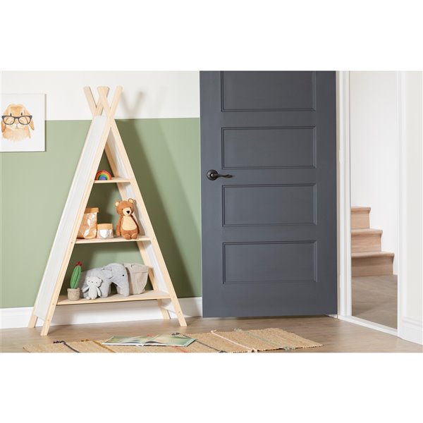 South Shore Furniture Sweedi Teepee Shelving Unit - Natural Cotton and Pine