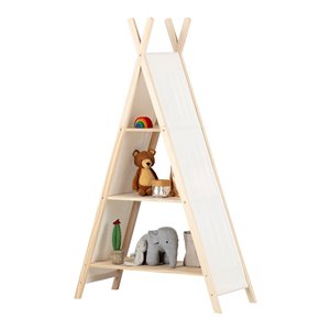 South Shore Furniture Sweedi Teepee Shelving Unit - Natural Cotton and Pine