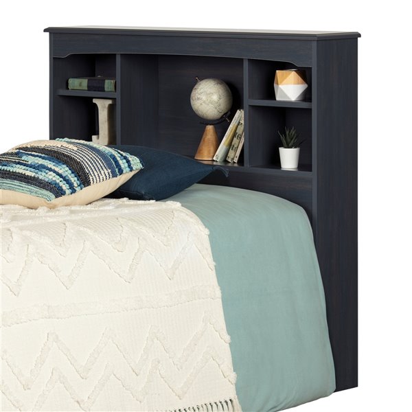 South Shore Furniture Navali Twin Bookcase Headboard - Blueberry