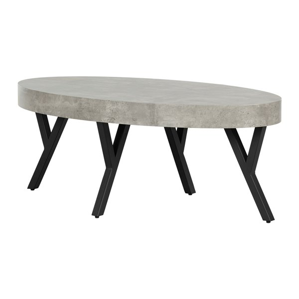 Table à café en composite City Life de South Shore Furniture, gris béton et noir