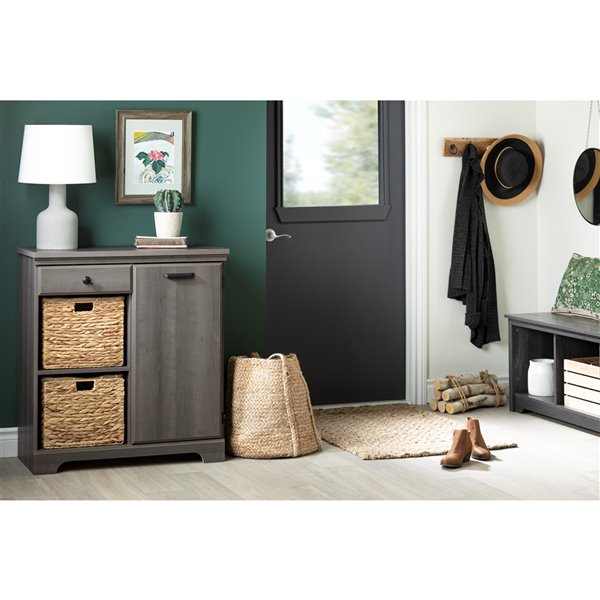 South Shore Versa 1-Door Storage Cabinet-Gray Maple
