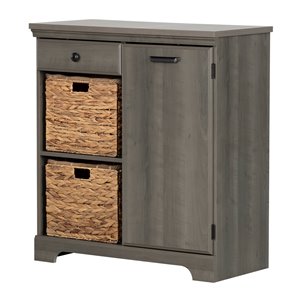 Meuble de rangement avec paniers Versa de South Shore, 3 tablettes, érable cendré