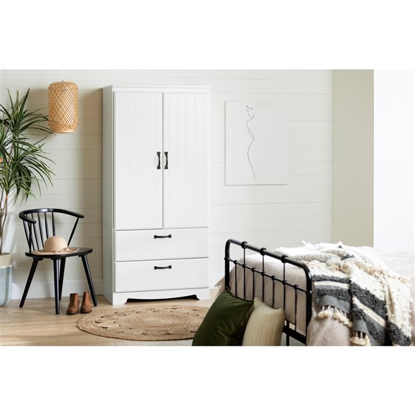 Armoire penderie Farnel de South Shore Furniture, blanc solide