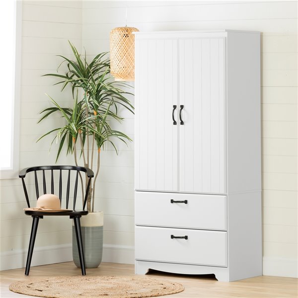 South Shore Furniture Farnel Wardrobe Armoire - Pure White