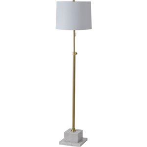 Lampe sur pied Sue de Notre Dame Design, 57 po, laiton/abat-jour blanc