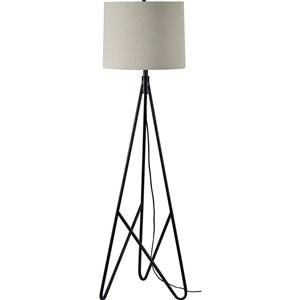 Lampe sur pied Hingston de Notre Dame Design, 60 po, noir/abat-jour beige