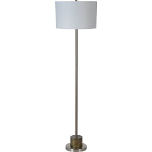 Lampe sur pied Stormie de Notre Dame Design, 60 po, bronze/abat-jour blanc