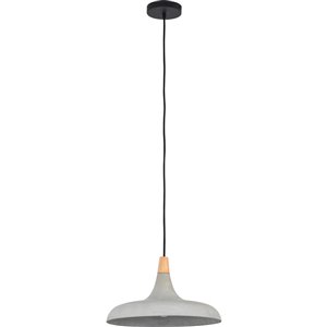 Luminaire suspendu Robinson moderne de Notre Dame Design, 1 lumière DEL, gris/noir