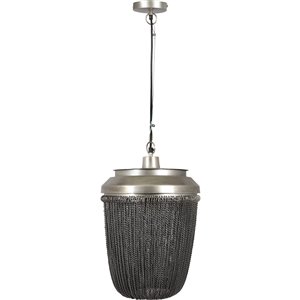 Luminaire suspendu Ivey moderne de Notre Dame Design, 1 lumière DEL, noir/argent