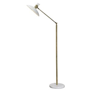 Lampe sur pied Silu de Notre Dame Design, 72 po, laiton/abat-jour blanc
