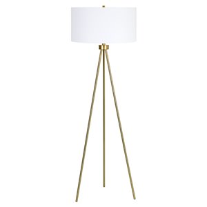 Lampe sur trépied Noiva de Notre Dame Design, 61 po, or/abat-jour blanc