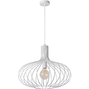 Luminaire suspendu Rue moderne de Notre Dame Design, 1 lumière DEL, blanc/noir
