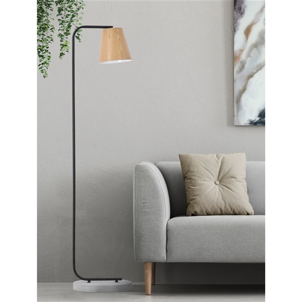 Notre Dame Design Posey Floor Lamp 59in Black/Brown Shade