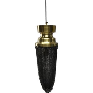 Luminaire suspendu Imani moderne de Notre Dame Design, 1 lumière DEL, laiton/noir
