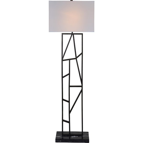Notre Dame Design Arnott Floor Lamp 60in Black/OffWhite Shade