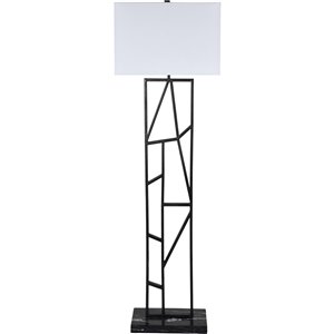 Lampe sur pied Arnott de Notre Dame Design, 60 po, noir/abat-jour blanc