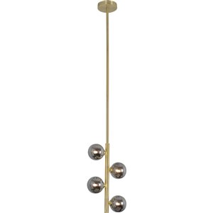 Lustre à 4 lumières moderne Liliosa de Notre Dame Design, laiton