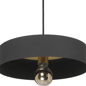 Luminaire suspendu Morlee moderne de Notre Dame Design, 1 lumière DEL, noir