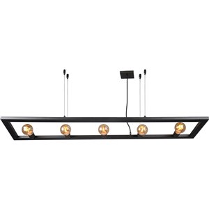 Lustre industriel Calixo à 5 lumières de Notre Dame Design, noir