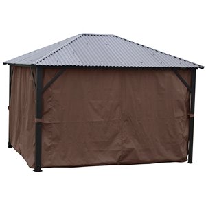 F.Corriveau International Side Curtains for Gazebo - 10-ft x 12-ft - Brown