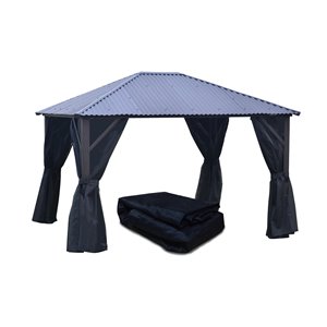 Moustiquaire pour gazebo de F.Corriveau International, 10 pi x12 pi, noir