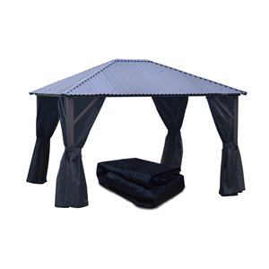 Moustiquaire pour gazebo de F. Corriveau International, 10 pi x 14 pi, noir